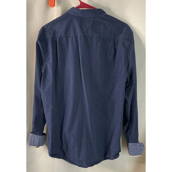 Cactus Man Ricky Singh Button Up Shirt Blue Peach Geometric Long Sleeve Large - Picture 2 of 6